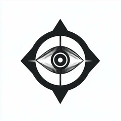 Eye target logo. Abstract logo design featuring an eye inside a target symbol, representing vision, focus, and accuracy.