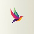 © Lull - Colorful hummingbird design. Abstract hummingbird with colorful gradient. Perfect for nature, freedom, and joy concepts.