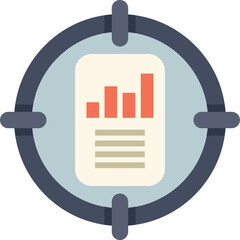 Poster - business targeting concept with a bar chart inside a target