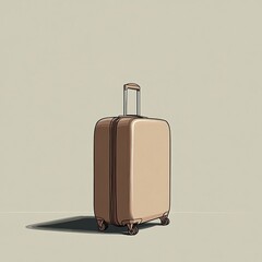 Aufkleber - A suitcase with a clean, sharp design is depicted, standing upright on a flat surface, embodying simplicity and functionality. Generative AI