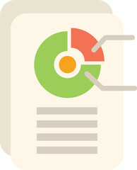 Poster - icon of a document showing data analysis with a pie chart