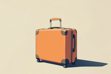 Aufkleber - The illustration features a vibrant suitcase with a handle and wheels, emphasizing simplicity and travel readiness. Generative AI