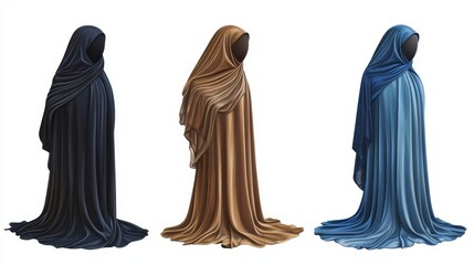 Poster - this set of hijab icons can be used as logos or icons. modern illustration isolated on white.