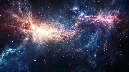 Wall Mural - a swirling nebula lights up the dark space with its vibrant colors