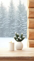 Poster - Cozy Rustic Cabin Interior with Warm Decor