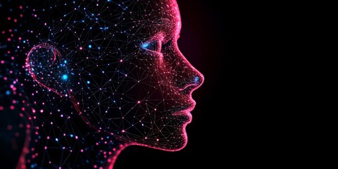 Poster - A digital rendering of a woman's face