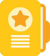 Poster - simple yellow folder icon with a star, perfect for representing important documents or files