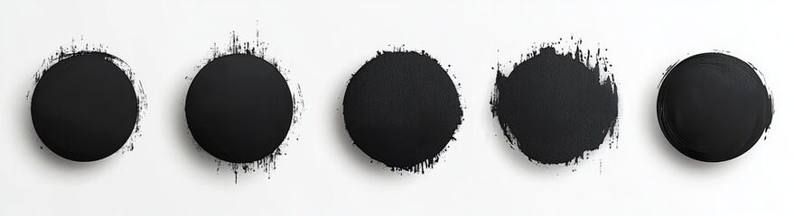 Round grunge shapes. Collection of grunge banners. Modern illustration