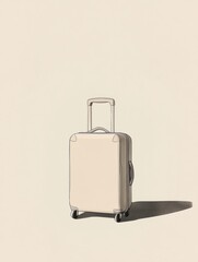 Poster - This illustration features a sleek suitcase with clean lines, showcasing its handle and wheels, evoking a sense of modern travel. Generative AI