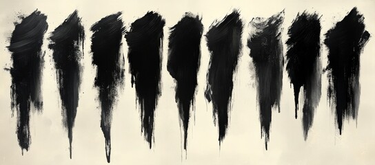 Poster - An innovative set with brushstrokes, paintbrushes, and grunge splashes. A grunge box with brushstrokes, and ink lines for text. Vector.