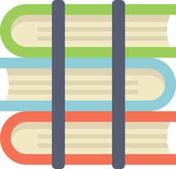 Poster - stack of three books held together by black straps, representing the concept of knowledge and educat
