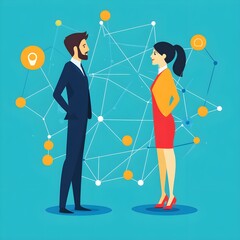 Poster - Business People Networking Connection Concept Illustration