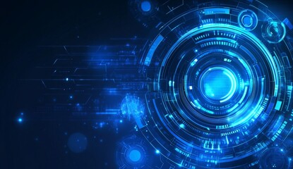 Poster - Design of futuristic abstract digital interface banners for use in presenting technology or innovation.