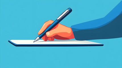 Poster - Hand Signing Document with Pen on Digital Tablet