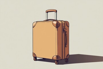 Aufkleber - The illustration showcases a stylish suitcase designed with sharp lines and a practical handle, perfect for travelers on the go. Generative AI