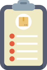 Poster - clipboard showing delivery checklist with cardboard box icon, concept of parcel tracking