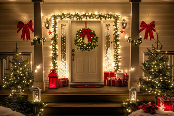 christmas house in the night