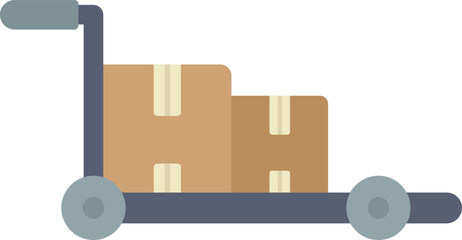 Poster - this vector illustration features a hand truck carrying cardboard boxes, symbolizing efficient deliv