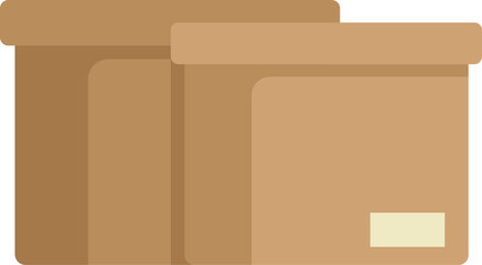 Poster - two simple cardboard boxes standing next to each other, ready for shipping