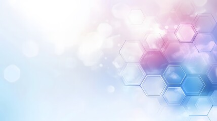 Wall Mural - abstract hexagon pattern on light blue and pink gradient background