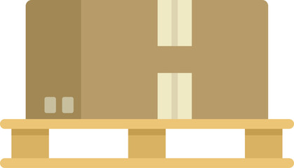 Poster - cardboard box standing on wooden pallet, packaging and delivery service, transportation and logistic