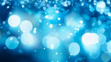 Aufkleber - Celestial Blue Bokeh: Abstract Background of Shimmering Lights 