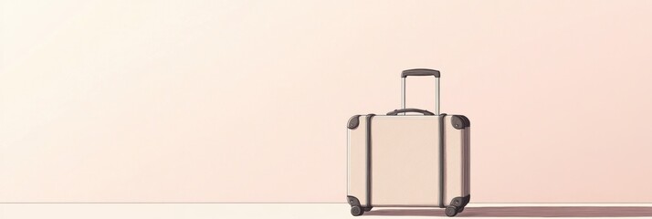 Aufkleber - A simple suitcase with a handle is displayed against a gently colored backdrop, evoking thoughts of future adventures and travel. Generative AI