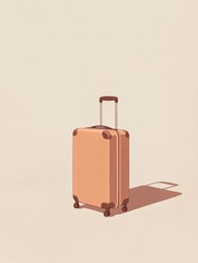 Aufkleber - This artwork showcases a clean, minimalist suitcase with a handle, symbolizing the essence of travel and exploration in a calm setting. Generative AI