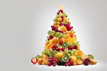 Christmas tree made of fruit