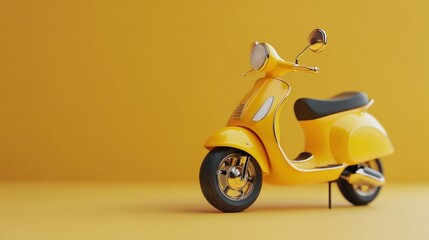 Yellow Scooter on Yellow Background