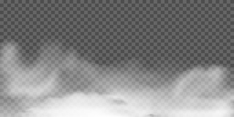 Wall Mural - realistic fog or smoke overlay effect on a transparent background