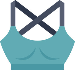 Poster - This vector illustration features a turquoise sports bra, designed for comfort and support during workouts