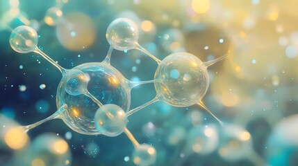 Wall Mural - abstract representation of a molecular structure with interconnected spheres