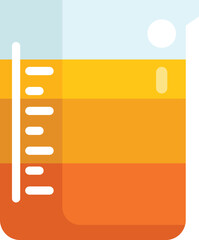 Poster - laboratory glass beaker filled with chemical liquid icon in flat style