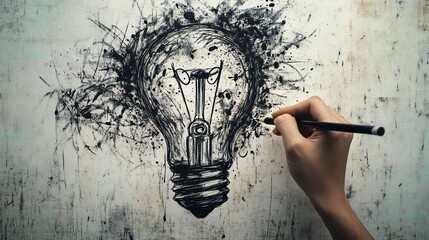 Canvas Print - Creative Light Bulb Art Concept Illustration