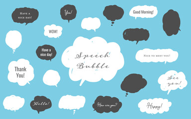 Wall Mural - A set of speech bubbles handwritten with a felt-tip pen	