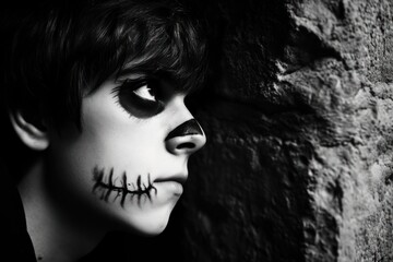 Wall Mural - Kid spooky photography portrait adult.