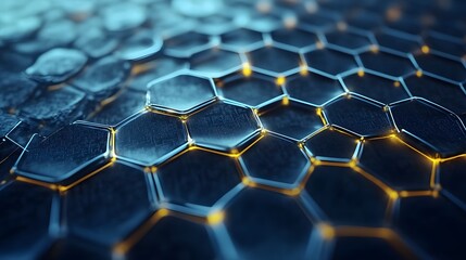 Wall Mural - abstract hexagonal pattern with glowing lines