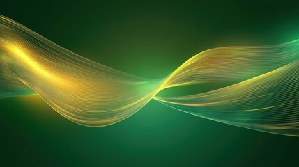 Poster - Luxurious green backdrop with glowing golden lines, perfect for sophisticated branding, upscale product presentations, or luxury-themed designs.