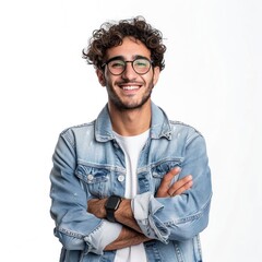 Sticker - Smiling man in denim jacket