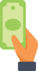 Poster - Hand holding a banknote, depicting financial transactions and payment for services