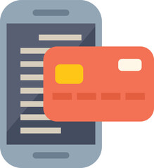 Poster - mobile phone displaying an online payment being made using credit card details