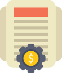 Poster - business concept icon of financial report management process optimization with gear and dollar sign