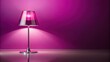 © box - Minimalist magenta lamp with clear texture and soft highlights, close-up