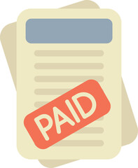 Poster - invoice document with paid stamp showing that money transfer has been completed