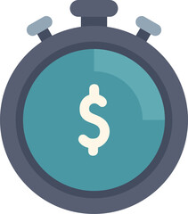 Poster - Stopwatch is showing that time is money with a dollar sign inside on a blue background