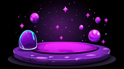 Poster - purple abstract background with cosmic elements