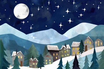 Wall Mural - Christmas night astronomy outdoors.