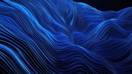 Poster - abstract blue waves