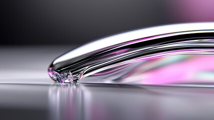 Poster - Liquid Reflection on Smooth Surface with Color Highlights